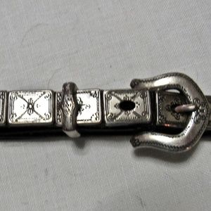 Black leather and Silver Belt